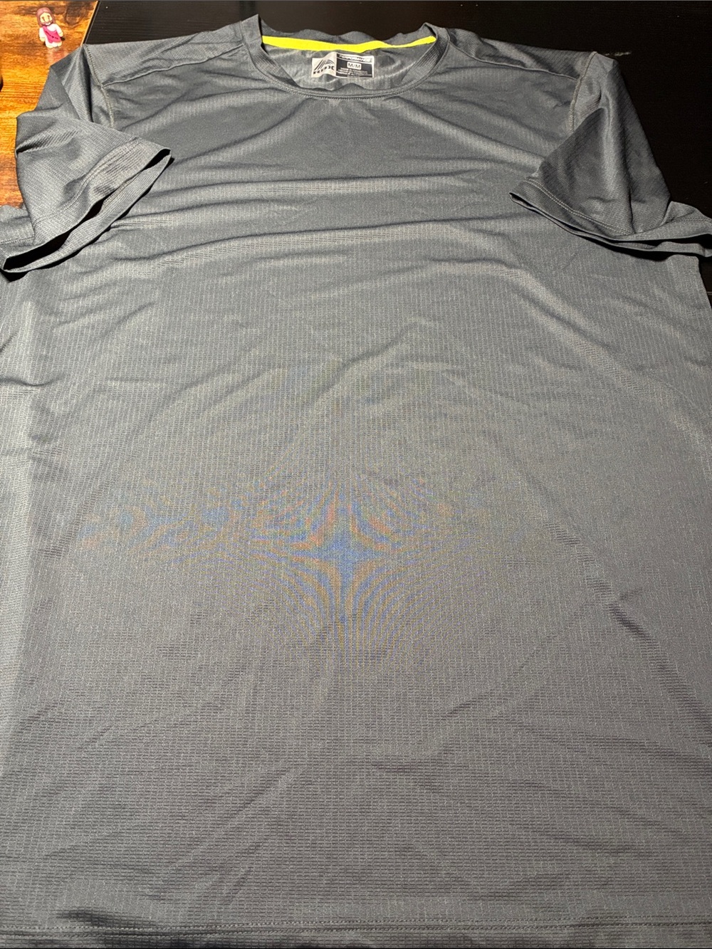 RBX Men's Short-Sleeve Crew Performance Tee - Gray with Yellow Trim